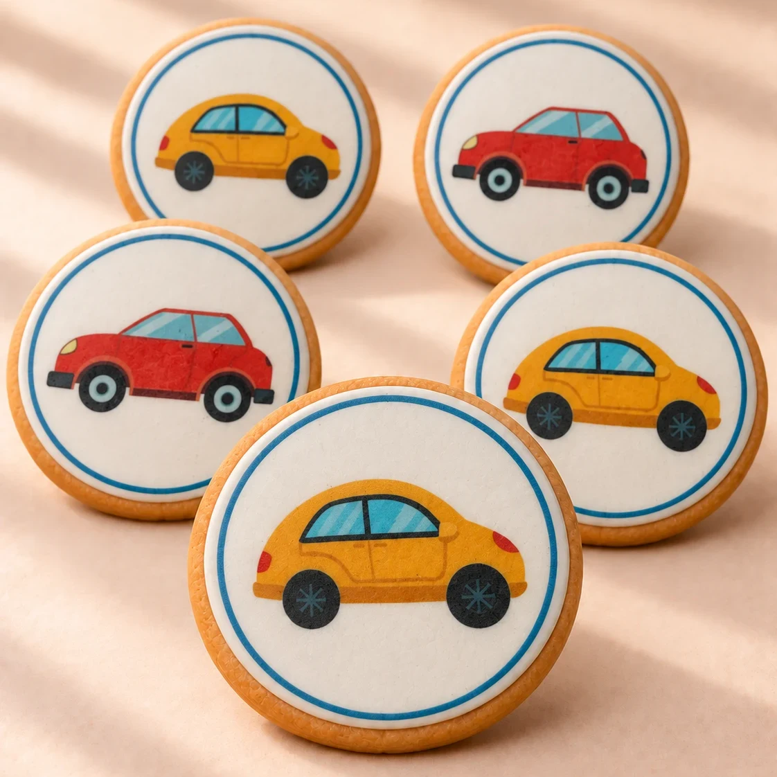 Ejemplo de galletas personalizadas con dibujos de coches