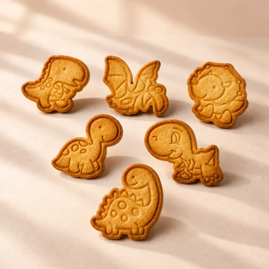 Galletas de mantequilla con temática de dinosaurios
